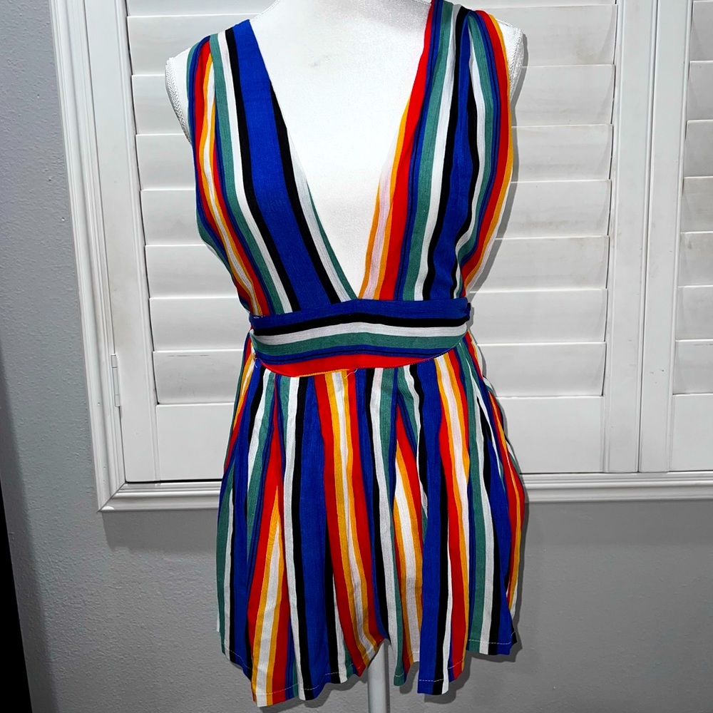 Rainbow Striped Romper